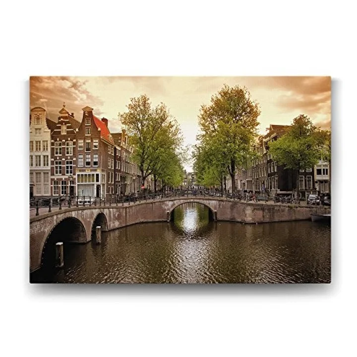 Amsterdam Kanal Tablosu - 75x50cm