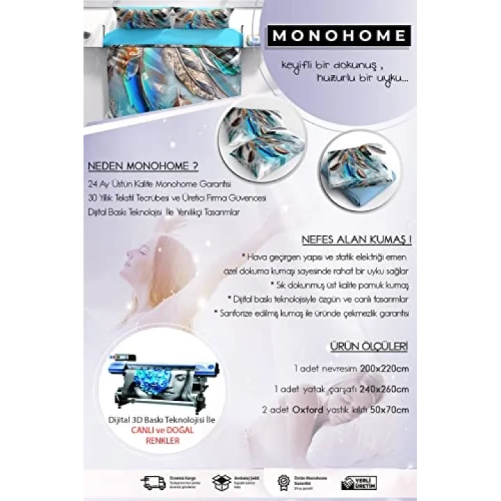 Angel Wing Modern Çift Kişilik Nevresim Takımı, monohome4043