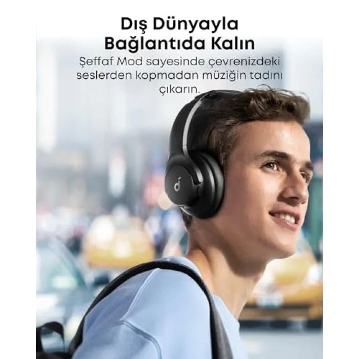 Anker Q20i kablosuz Bluetooth kulak üstü kulaklık, hibrit aktif gürültü önleme, ANC modunda 40 saat çalma süresi, yüksek çözünürlüklü ses, derin bas, uygulama ile kişiselleştirme (siyah)