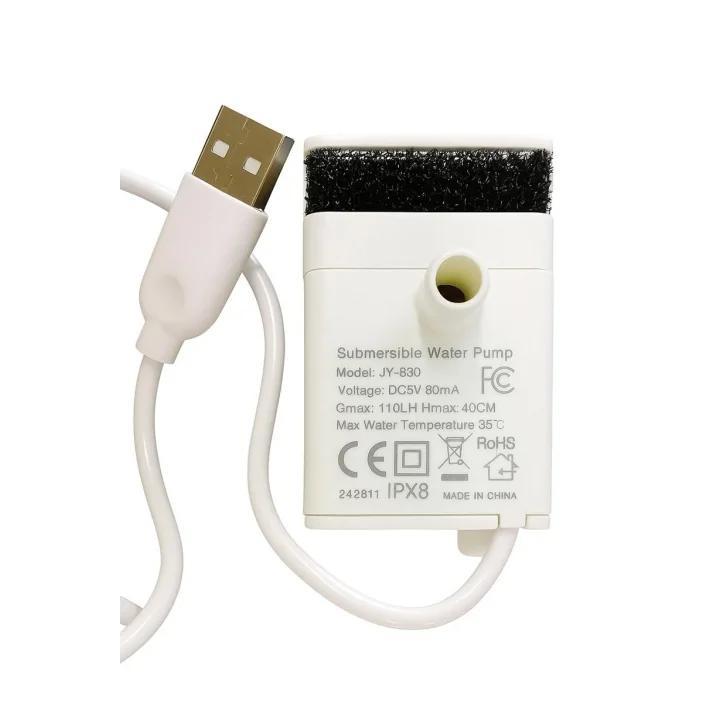 Anti-Burnt Özellikli, Ledli, USB, Evcil Hayvan Su Sebili Yedek Pompa