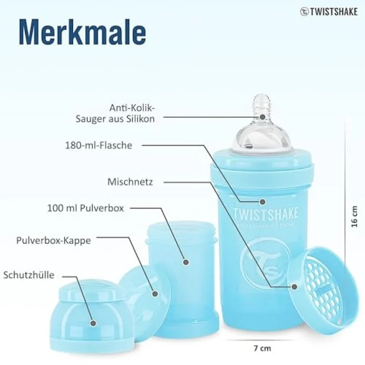 Anti-Kolik Bebek Biberonu Mavi 0+ Ay 180 ml