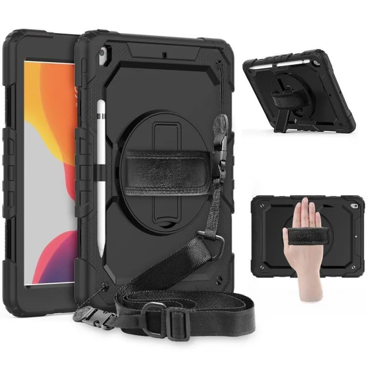 Apple iPad 9. 8. 7. Nesil 10.2 ile uyumlu Kılıf Defender Askılı Pars Case Fuji 2019 2020 2021 2022 Siyah