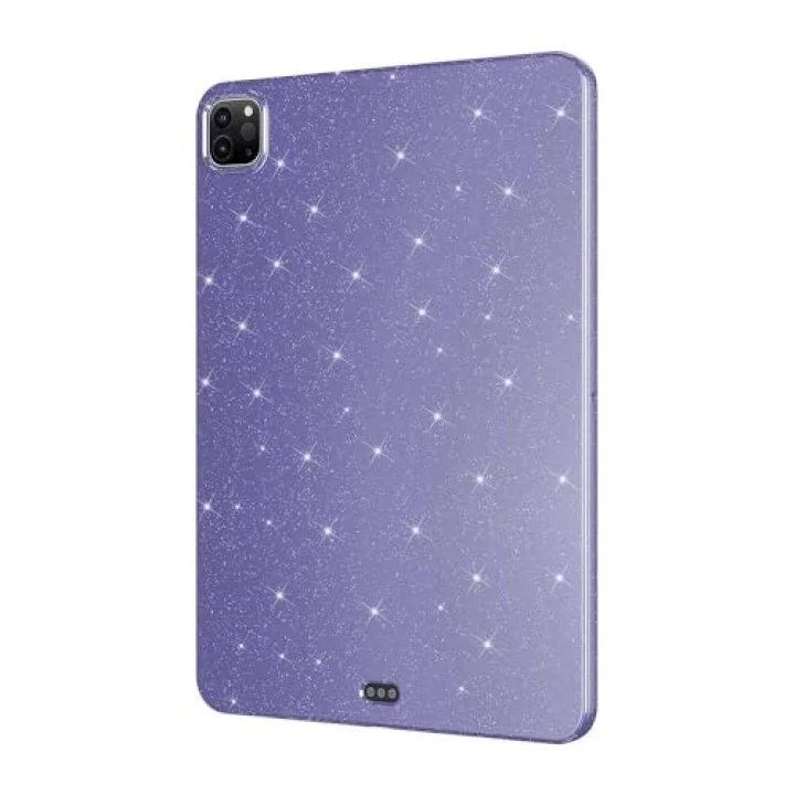 Apple iPad Pro 11 1/2/3/4. Nesil ile uyumlu Kılıf Işıltılı Parlak Görünüm Koton Case 2018-2022 Derin Mor