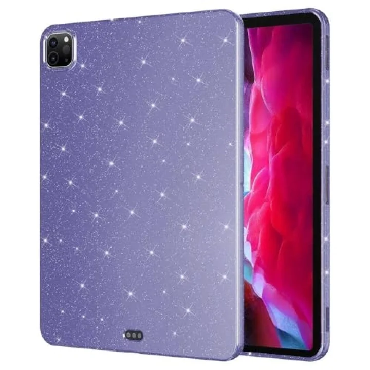 Apple iPad Pro 11 1/2/3/4. Nesil ile uyumlu Kılıf Işıltılı Parlak Görünüm Koton Case 2018-2022 Derin Mor
