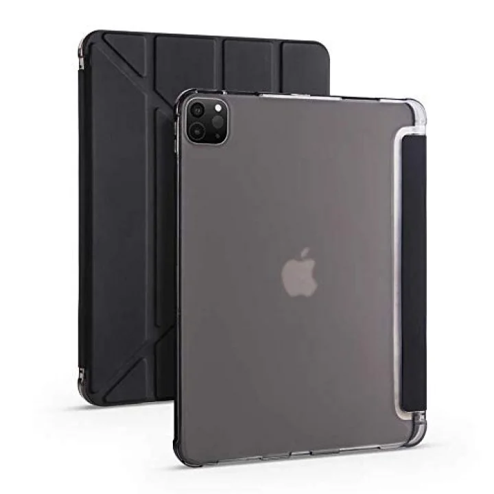 Apple iPad Pro 11 2020 (2.Nesil) ile uyumlu Kılıf Tri Folding Smart With Pen Standlı ile uyumlu Kılıf, Siyah