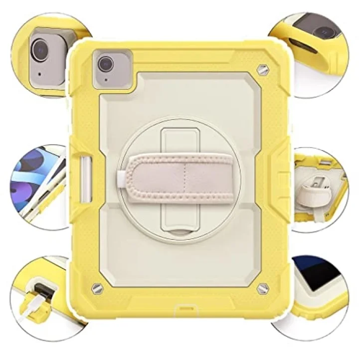 Apple iPad Pro 11 3. Nesil 2021 ile uyumlu Kılıf Renkli Strap Zırh Case A2377 A2459 A2301 A2460 Yeşil