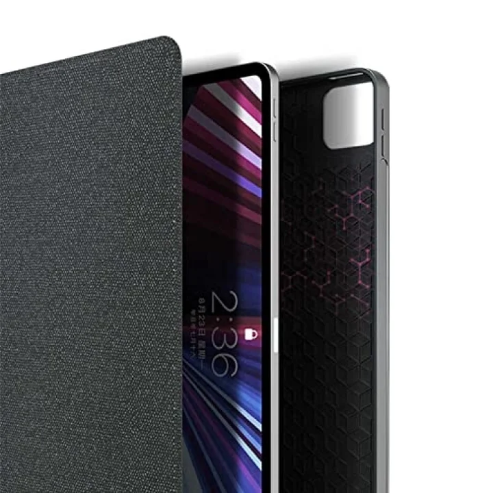 Apple iPad Pro 12.9 3. 4. 5. Nesil ile uyumlu Kılıf LED Işıklı Magnetik Standlı Klavyeli Kılıf Siyah