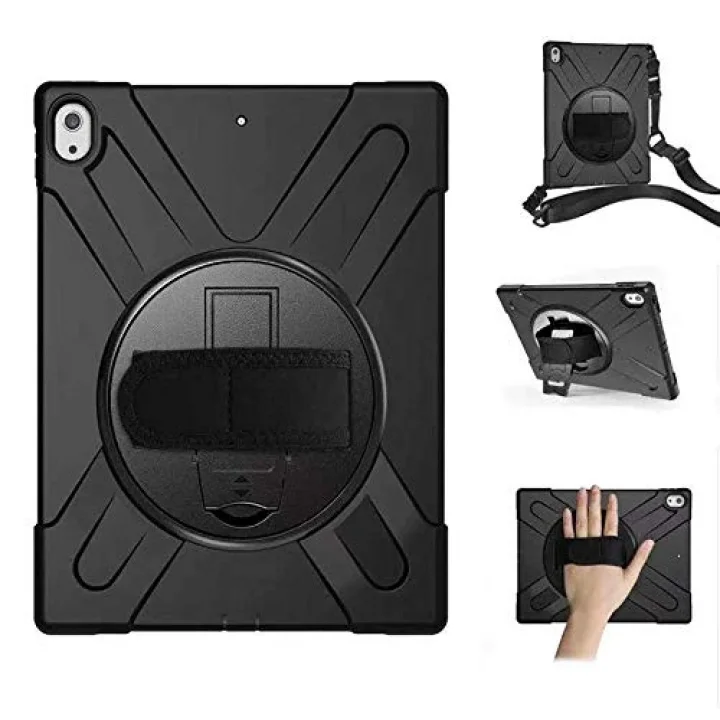 Apple iPad Pro 12.9 3. Nesil 2018 ile uyumlu Kılıf Defender Askılı Zırhlı Tank Case A1876 A2014 A1895 A1983 Siyah