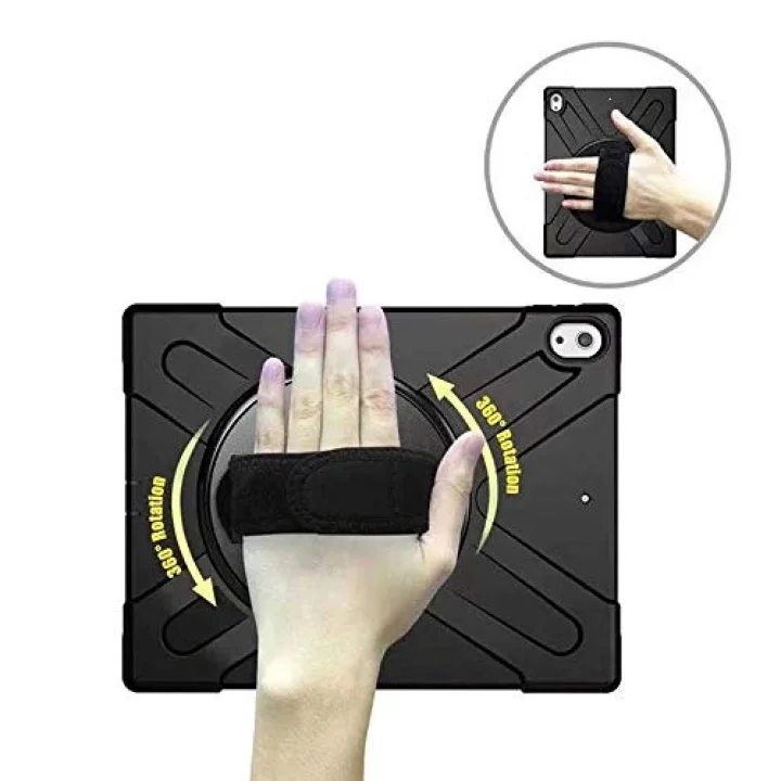 Apple iPad Pro 12.9 3. Nesil 2018 ile uyumlu Kılıf Defender Askılı Zırhlı Tank Case A1876 A2014 A1895 A1983 Siyah