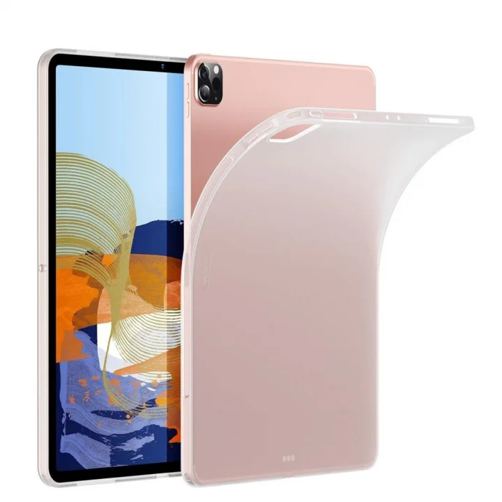 Apple iPad Pro 12.9 5. Nesil 2021 ile uyumlu Kılıf Tablet Hibrit Silikon Case A2378 A2379 A2461 A2462 Renksiz