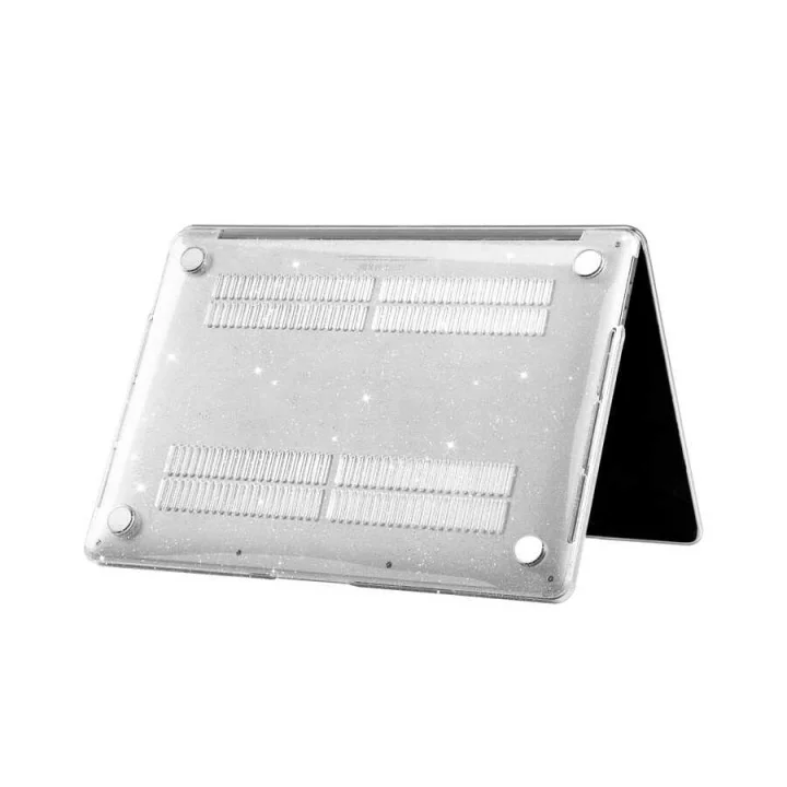 Apple Macbook Air 13.3inç M1 A2337 A2179 A1932 ile uyumlu Kılıf Simli Ön Arka Kapak Renksiz