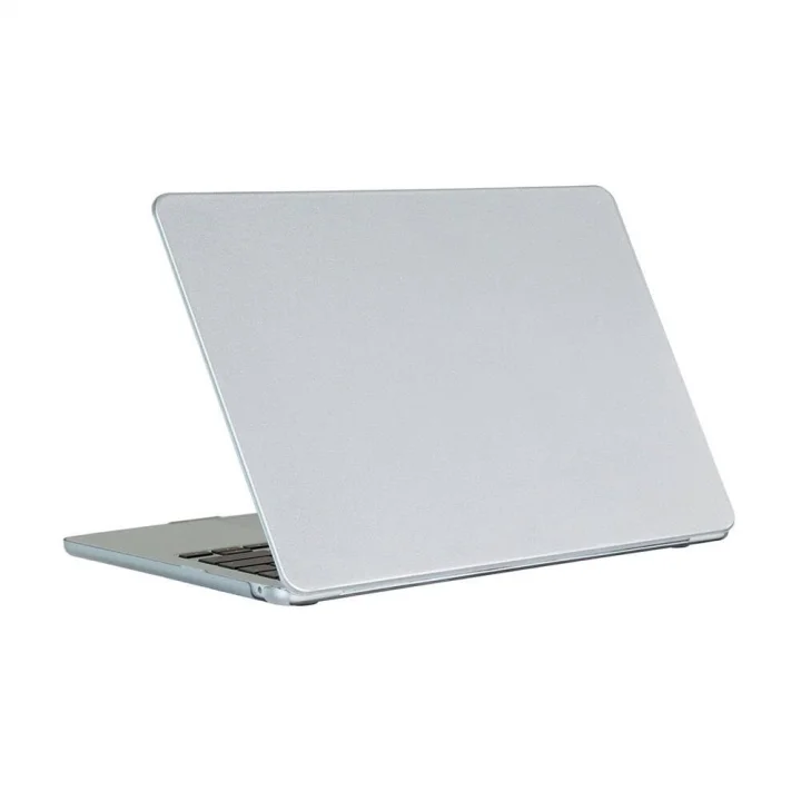 Apple Macbook Air 13.6inç M3 A3113 ile uyumlu Kılıf Premium İnce PC Mat Bottom Kapak Gri