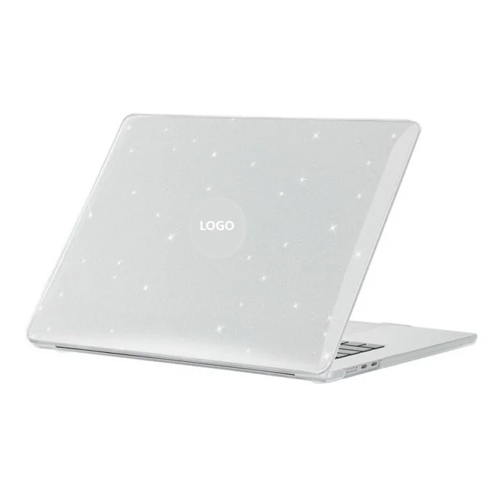 Apple Macbook Air 15inç M3 A3114 ile uyumlu Kılıf Simli Ön Arka Kapak Renksiz