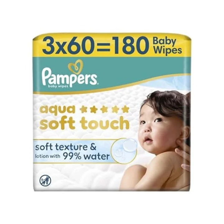 Aqua Soft Touch Bebek Islak Havlu 3 Paket 180 Yaprak