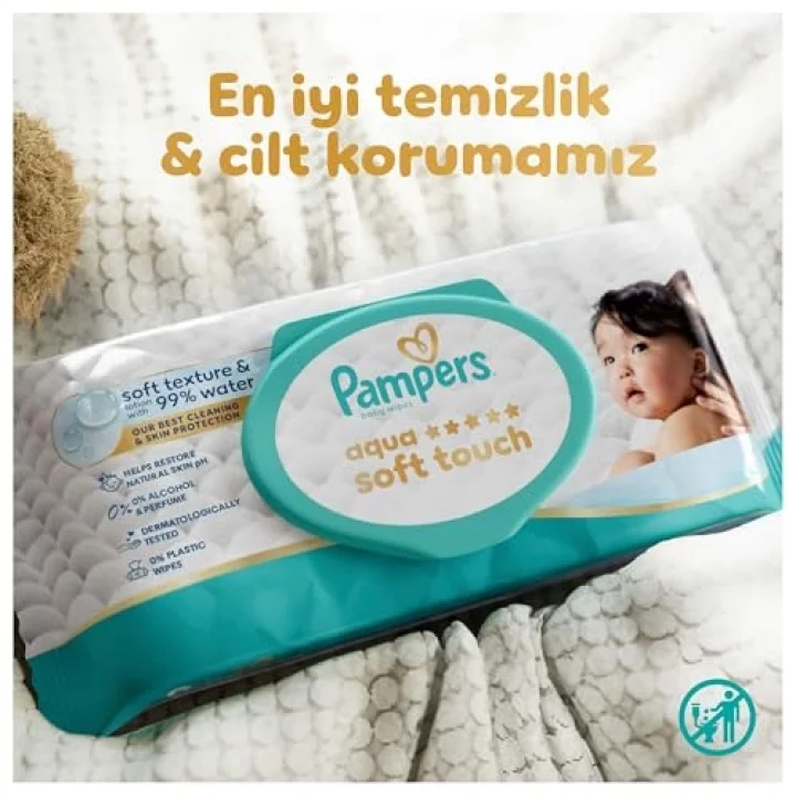 Aqua Soft Touch Bebek Islak Havlu 3 Paket 180 Yaprak