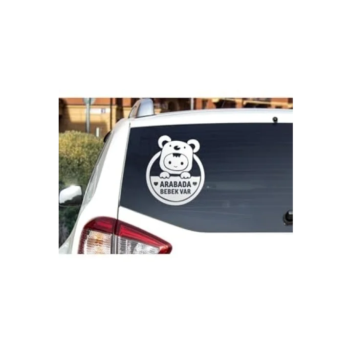 Arabada Bebek Var Araba Cam Sticker 24X28Cm