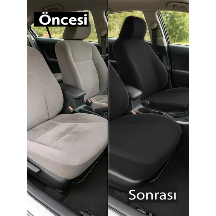 Arac içinde estetik ve rahatlik arayanlara Universal ile uyumlu oto koltuk kılıfı Siyah