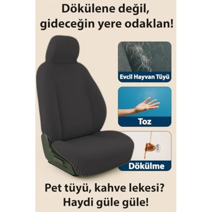 Arac içinde estetik ve rahatlik arayanlara Universal ile uyumlu oto koltuk kılıfı Siyah