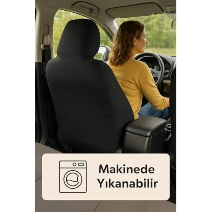 Arac içinde estetik ve rahatlik arayanlara Universal ile uyumlu oto koltuk kılıfı Siyah