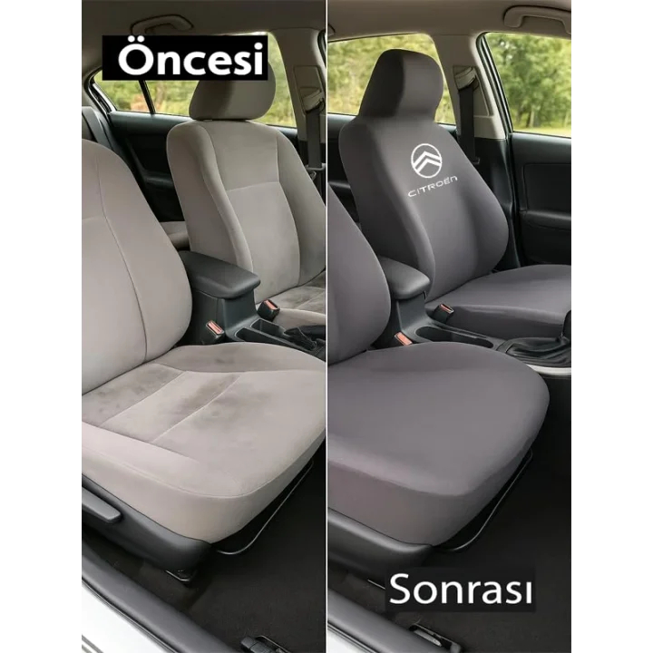 Arac içinde estetik ve rahatlik Citroen Berlingo ile uyumlu oto koltuk kılıfı Gri