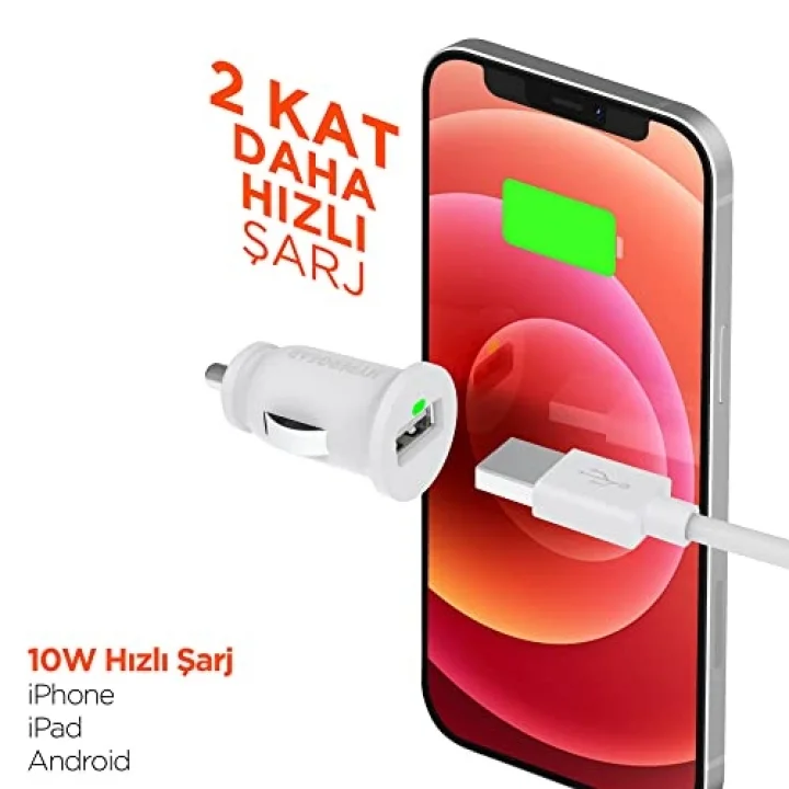 Araç Şarjı Tekli 2.1A 15098 , Beyaz