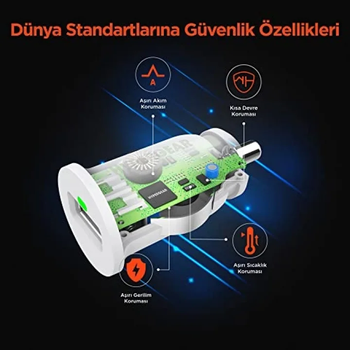 Araç Şarjı Tekli 2.1A 15098 , Beyaz