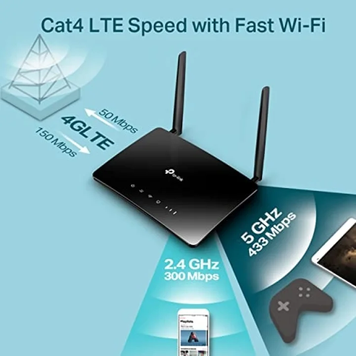 Archer MR200, AC750 Mbps Kablosuz Dual Band 3G/4G LTE Router, Çift Bantlı