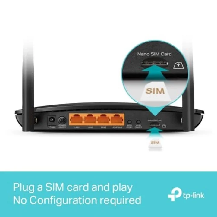 Archer MR600, 4G+ Cat6 AC1200 Mbps Wireless Dual-Band Gigabit Router, 4G/3G SIM Yuvası, MU-MIMO Teknolojisi, Yapılandırma Gerektirmez, Konuk Ağı ve Ebeveyn Kontrolü Desteği