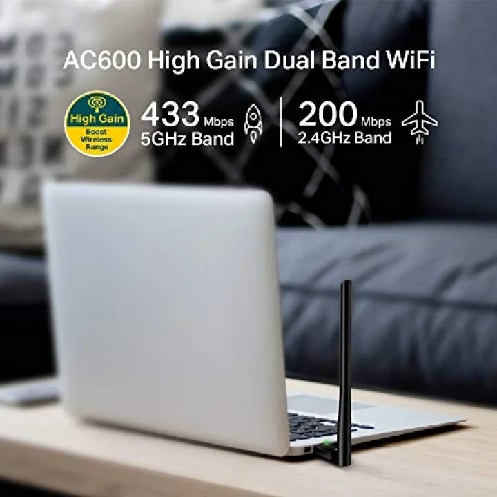 Archer T2U Plus, AC 600 Mbps Antenli Wireless USB Adaptör