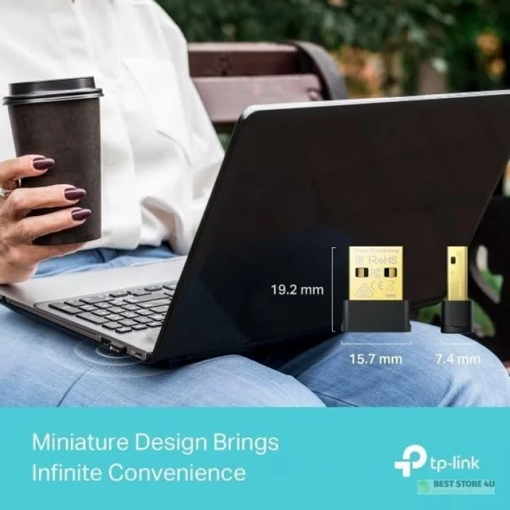 Archer TX10UB Nano | Wi-Fi 6 & Bluetooth 5.3 USB Adaptör | AX900 Mbps | Çift Bant | İkisi Bir Arada | Kolay Kurulum | Windows Uyumlu