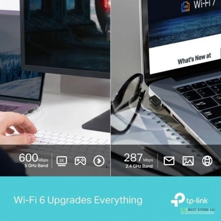Archer TX10UB Nano | Wi-Fi 6 & Bluetooth 5.3 USB Adaptör | AX900 Mbps | Çift Bant | İkisi Bir Arada | Kolay Kurulum | Windows Uyumlu