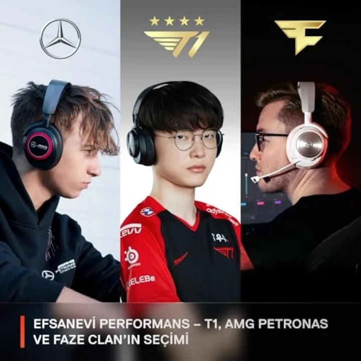 Arctis Nova Pro Wireless Multi-Platform Gaming Kulaklık, Birinci Sınıf Hi-Fi Ses Sürücüleri, Aktif Gürültü Giderme, Clearcast Gen2 Mikrofon, PC, PS5, PS4, Switch, Mobil, Kablosuz