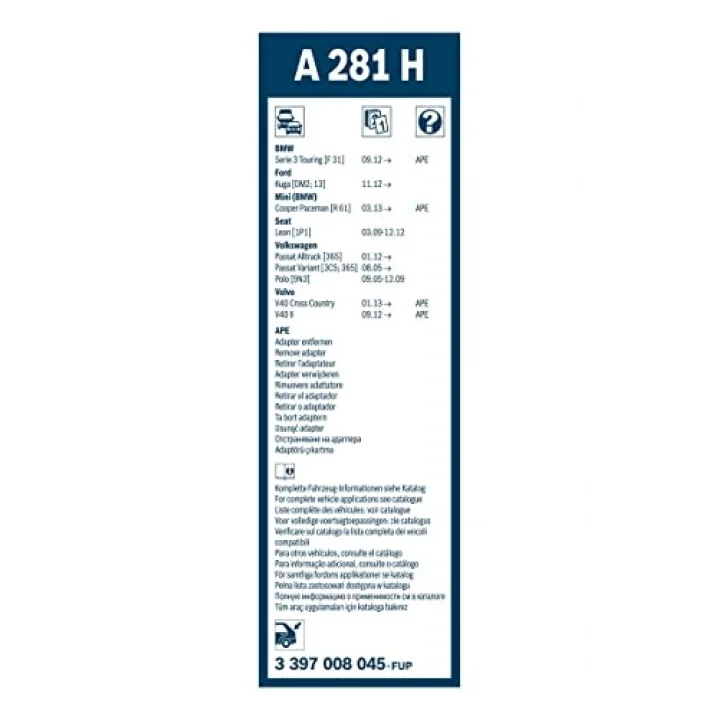 Arka Cam Sileceği - [280 mm] VW (VOLKSWAGEN) Polo (2005-2009) [9N3] #A281H