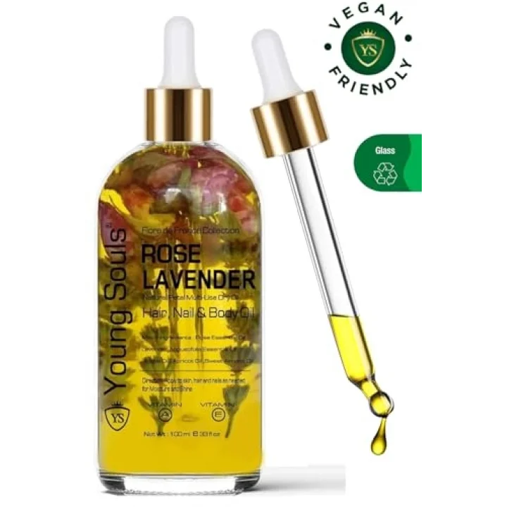 Aromatherapy Rose Lavender Multi Use Oil Gül Lavanta Yüz Saç Tırnak & Vücut Bakım Kuru Yağ 100 ml