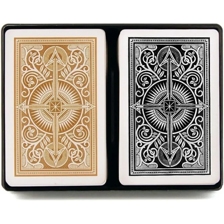 Arrow, Poker Boyu, Jumbo Endeks, Siyah & Altın Sarısı, Çift Deste