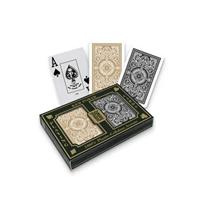 Arrow, Poker Boyu, Jumbo Endeks, Siyah & Altın Sarısı, Çift Deste