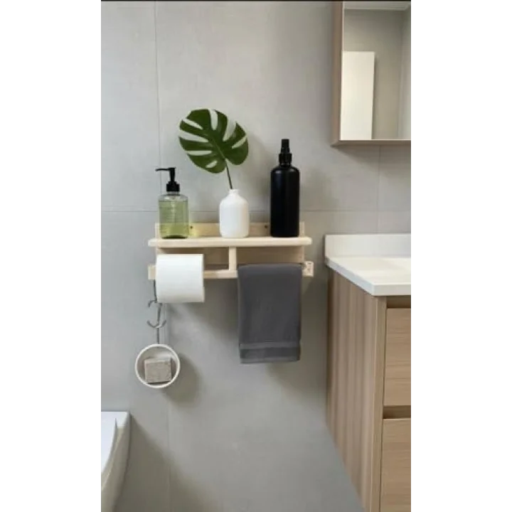 artmoble dekorasyon ahşap sabunluk ve tuvalet kağıtlığı
