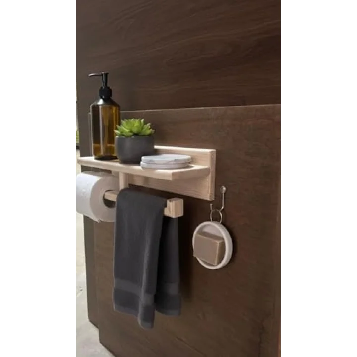 artmoble dekorasyon ahşap sabunluk ve tuvalet kağıtlığı