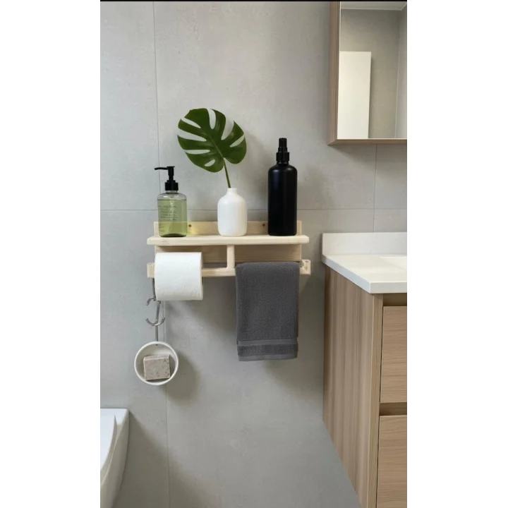 artmoble dekorasyon ahşap sabunluk ve tuvalet kağıtlığı
