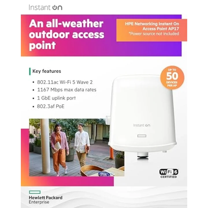 Aruba a company HPE Instant On AP17 (RW) Outdoor AP- R2X11A