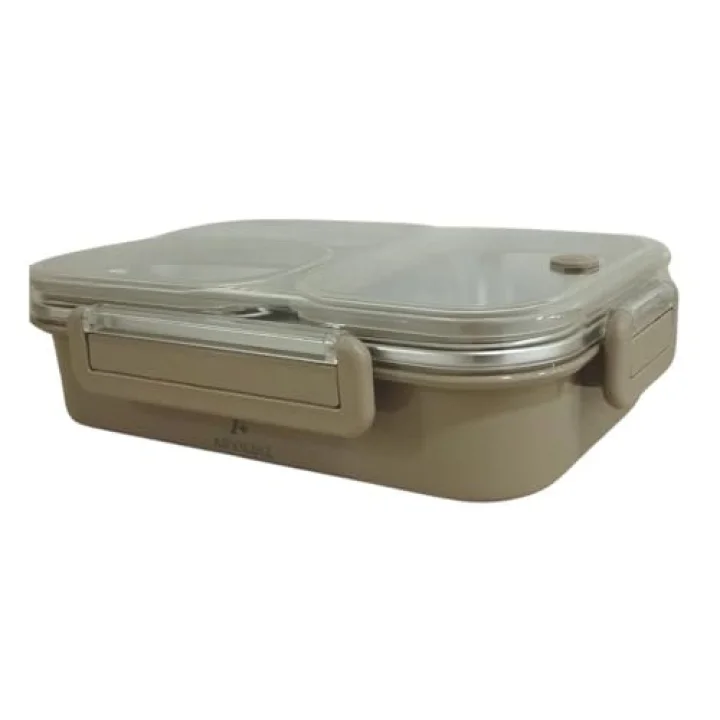 Aryıldız Bento Dikdörtgen 3 Bölmeli Lunch Box Yemek Termosu Kahverengi 1000 ml