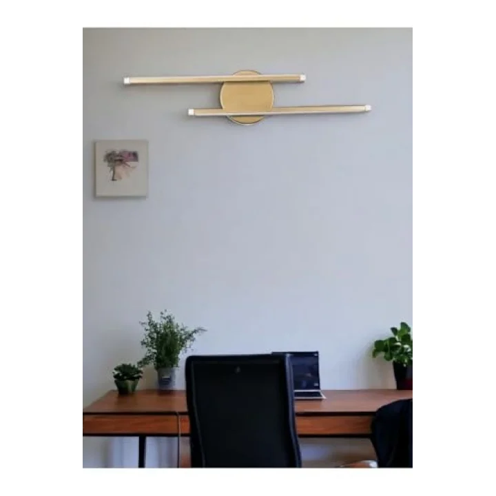 Asya Modern Tasarım Eskitme Renk Gün Işığı Ledli Banyo - Mutfak - Salon Led Duvar 2 Li Aplik