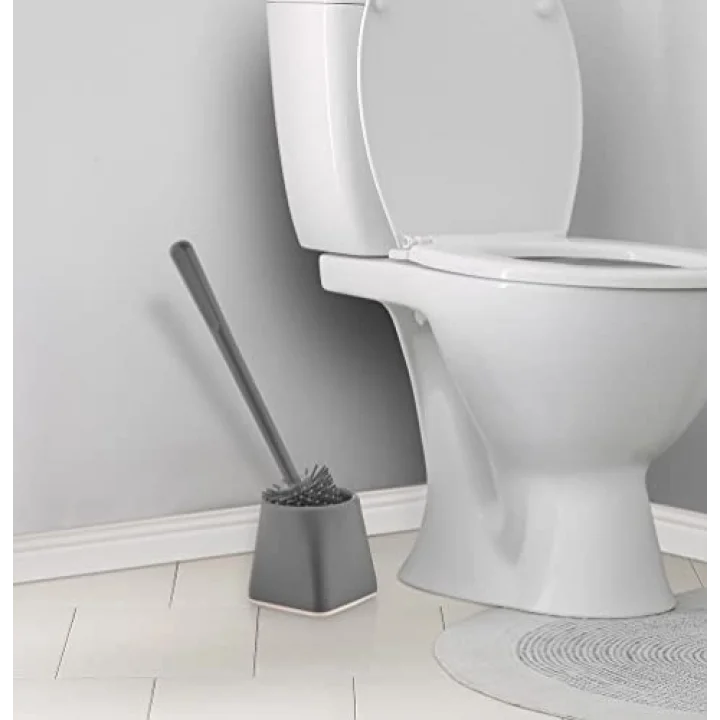 ATA HOME Silikon Klozet WC Tuvalet fırçası Gri Kare