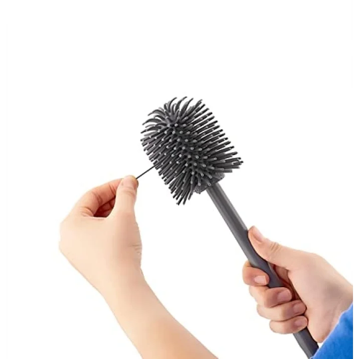 ATA HOME Silikon Klozet WC Tuvalet fırçası Gri Kare