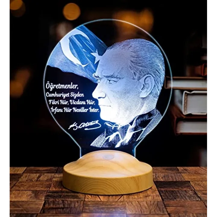 Atatürk Sözleri Hediye Led Lamba, Mustafa Kemal Atatürk Görselli Hediyeler