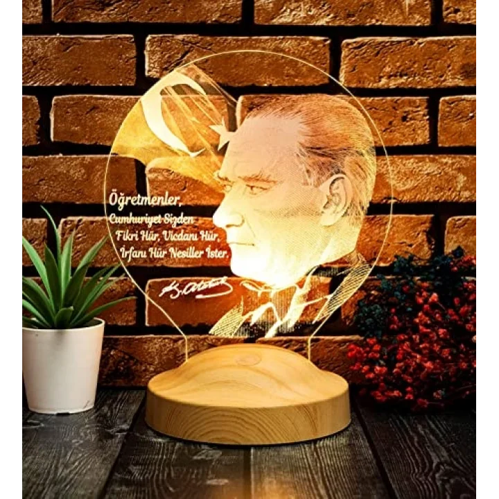 Atatürk Sözleri Hediye Led Lamba, Mustafa Kemal Atatürk Görselli Hediyeler