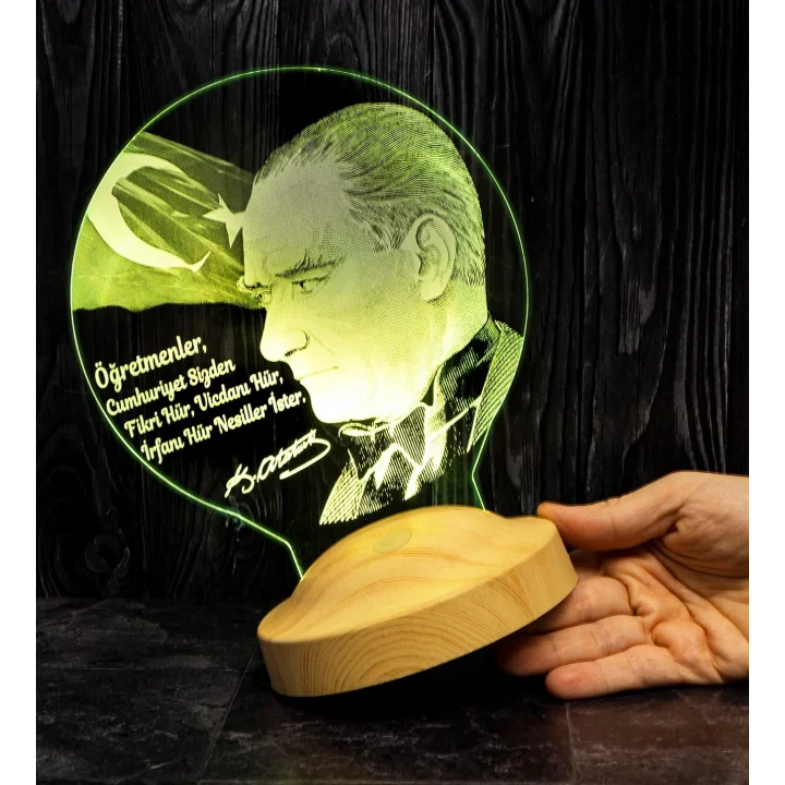 Atatürk Sözleri Hediye Led Lamba, Mustafa Kemal Atatürk Görselli Hediyeler