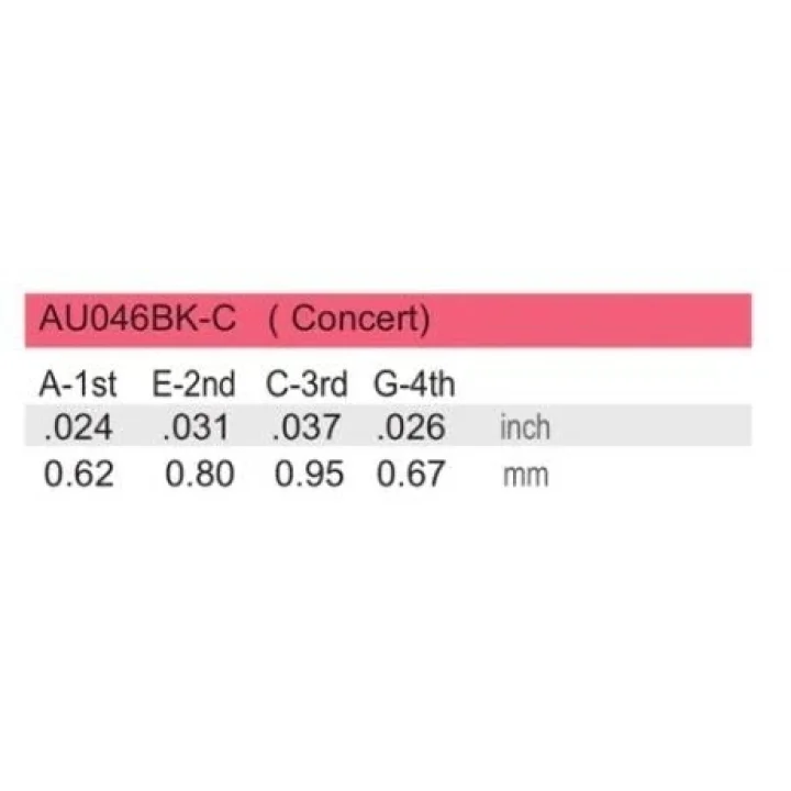AU046BK-C/Concert Ukulele Strings - Black