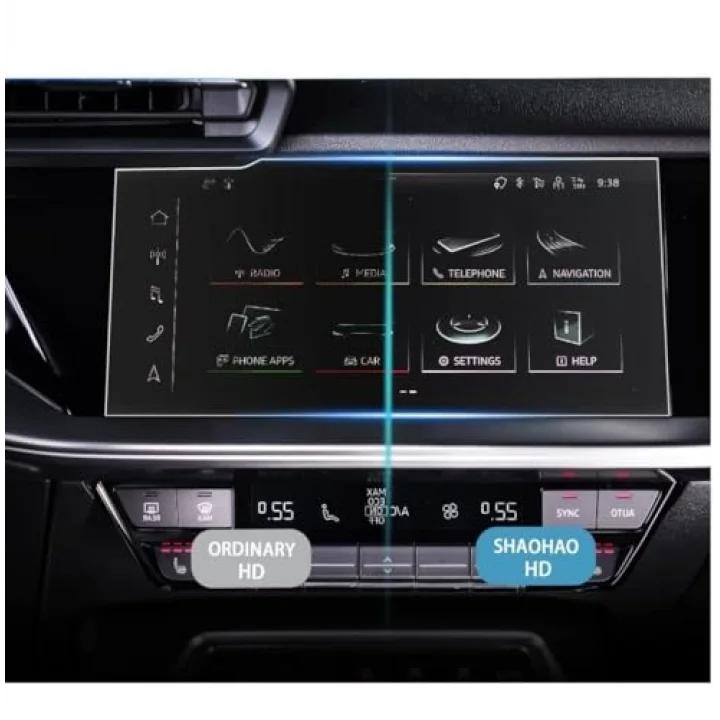 Audi A3 10.1 İnç İle Uyumlu Ekran Koruyucu Multimedya Nano Şeffaf