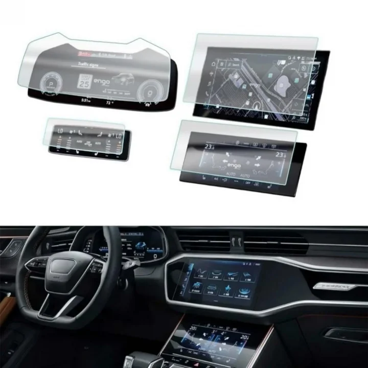 Audi A6 İle Uyumlu Mat Ekran Koruyucu Multimedya Kumanda Gösterge Klima